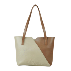 Bagelica Two-Tone Faux Leather Tote Bag