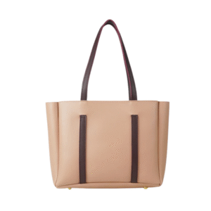 Bagelica Elegant Beige and Maroon Tote Bag
