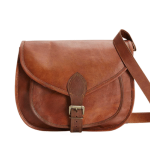 Bagelica Classic Brown Leather Crossbody Satchel