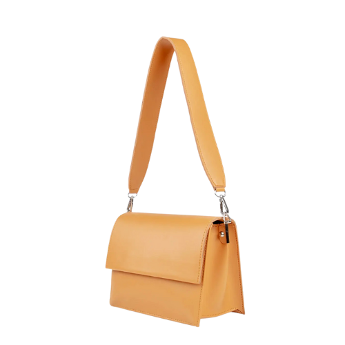 Bagelica Mustard Yellow Faux Leather Crossbody Clutch - Image 2