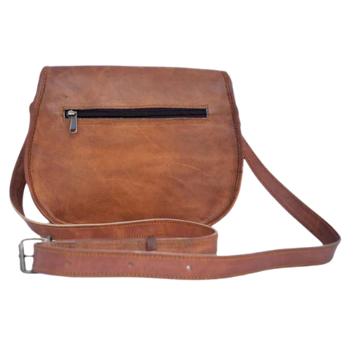 Bagelica Classic Brown Leather Crossbody Satchel - Image 2
