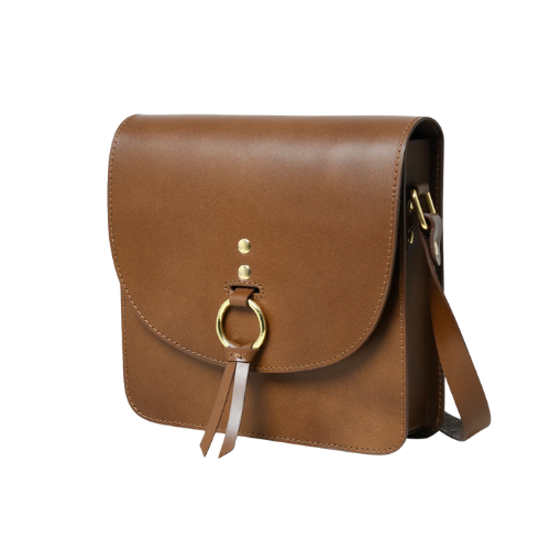 Bagelica Chestnut Brown Leather Crossbody Bag - Image 2