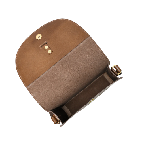 Bagelica Chestnut Brown Leather Crossbody Bag - Image 3