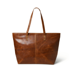 Bagelica Classic Brown Leather Tote Bag