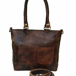 Bagelica Dark Brown Leather Tote Bag