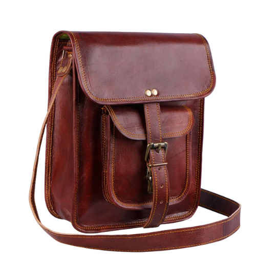 Bagelica Vintage Brown Leather Sling Bag for Men - Image 2