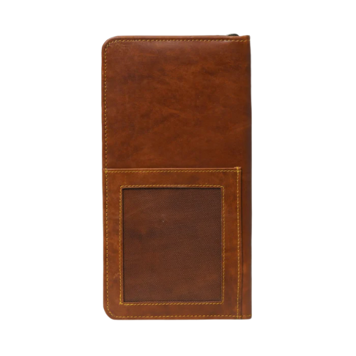 Bagelica Men's Tan Leather Travel Wallet
