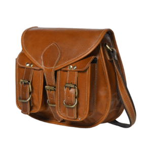 Bagelica Brown Leather Crossbody Satchel