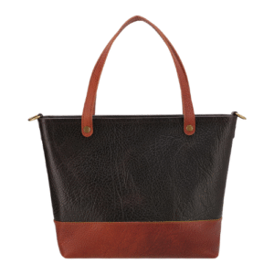 Bagelica Ebony & Chestnut Contrast Leather Tote